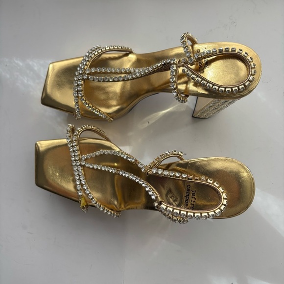 JEFFREY CAMPBELL, Nuite Embellished Slingback Platform Sandal, Sz 8.5 - Picture 6 of 12